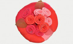 Divkrāsu papīra zieds ar spīdumiem un lapiņām (sarkans, rozā)