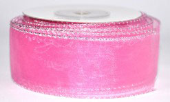 1533 - Rozā organzas lenta 4,5cm x9m (2GL2.22) Rozā organzas lenta 4,5cm x9m (2GL2.22)