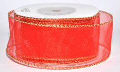 1537 - Sarkana organzas lenta 4,5cm x9m (2GL2.15) Sarkana organzas lenta 4,5cm x9m (2GL2.15)