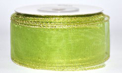1539 - Gaiši zaļa organzas lenta 4,5cm x9m (2GL2.16) Gaiši zaļa organzas lenta 4,5cm x9m (2GL2.16)