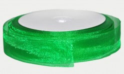 2381 - Zaļa organzas lenta 2,5cm x45m (OL 3.13) Zaļa organzas lenta 2,5cm x45m (OL 3.13)